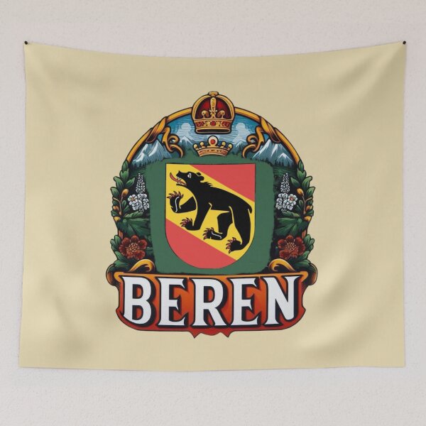 Item preview, Beren Bear Crest – Swiss Heraldic Emblem designed and sold by Myra365Art.