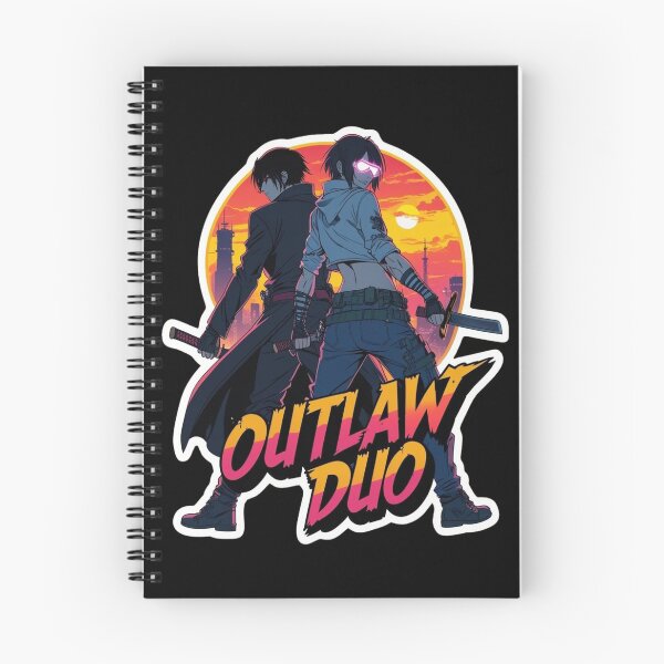 Item preview, Neon Sunset Outlaw Duo – Cyberpunk Samurai Alliance designed and sold by PrintPit-Ds.