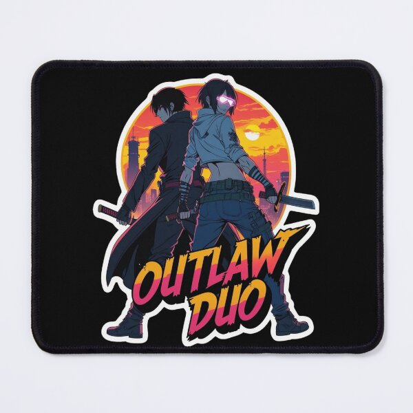 Item preview, Neon Sunset Outlaw Duo – Cyberpunk Samurai Alliance designed and sold by PrintPit-Ds.