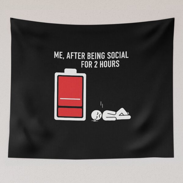 Item preview, Introvert Battery Low - Funny Socially Drained Pixel  designed and sold by kubix81.