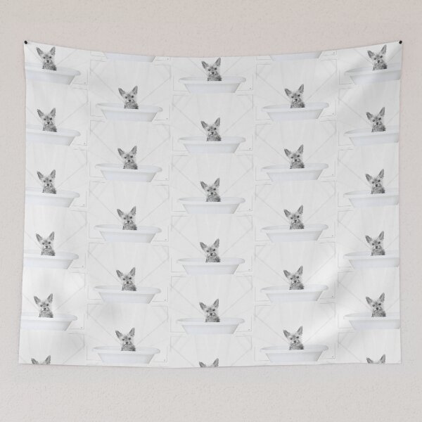 Item preview, Cute Yorkie in Bath Tub, Black and White, Minimalist, Adorable Yorkshire Terrier designed and sold by Yorkie  Love.