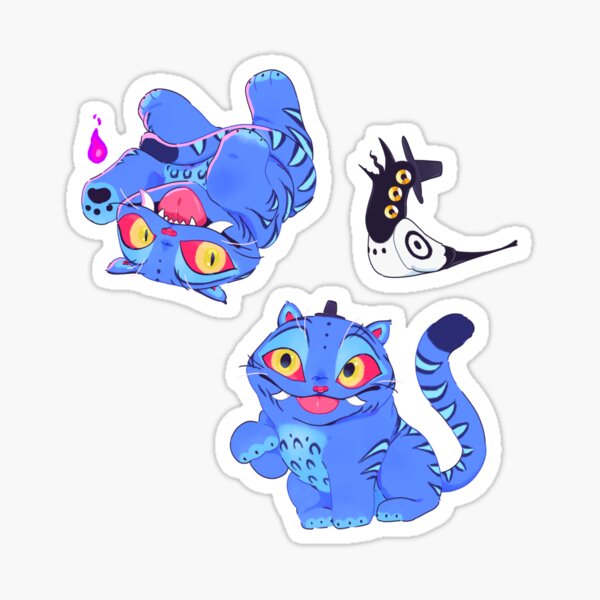 Derpy the tiger and magpie friend K-pop demon hunters sticker sheet 1 Sticker