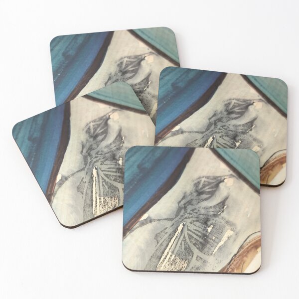 Item preview, Blue charcoal block print trillium lll designed and sold by jessrussell.