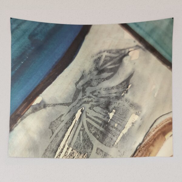 Item preview, Blue charcoal block print trillium lll designed and sold by jessrussell.