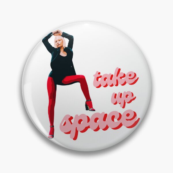 Item preview, Take Up Space - proud stance bold woman wide leg pose with red tights designed and sold by RabbitHoleThings.