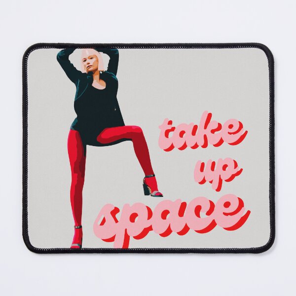 Item preview, Take Up Space - proud stance bold woman wide leg pose with red tights designed and sold by RabbitHoleThings.