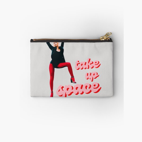 Item preview, Take Up Space - proud stance bold woman wide leg pose with red tights designed and sold by RabbitHoleThings.