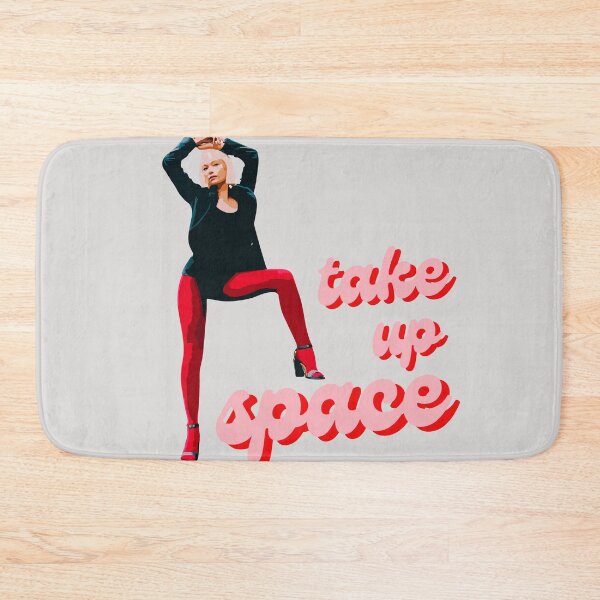 Item preview, Take Up Space - proud stance bold woman wide leg pose with red tights designed and sold by RabbitHoleThings.
