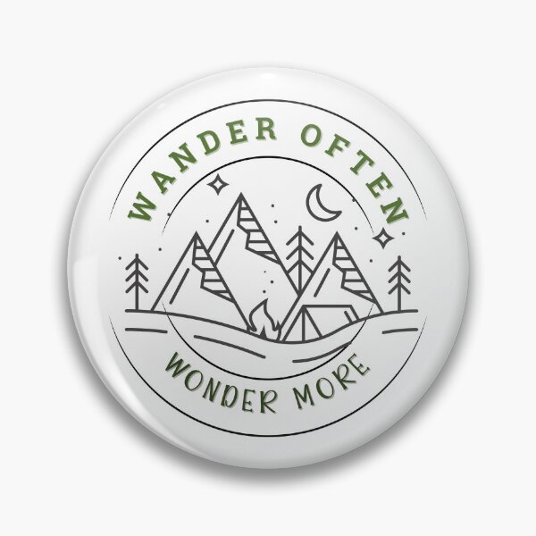 Item preview, Wander Often Wonder More Minimalist T-Shirt | Hiking and Travel Quote Tee | Outdoor Nature Lover Gift designed and sold by Chévere Nomad.