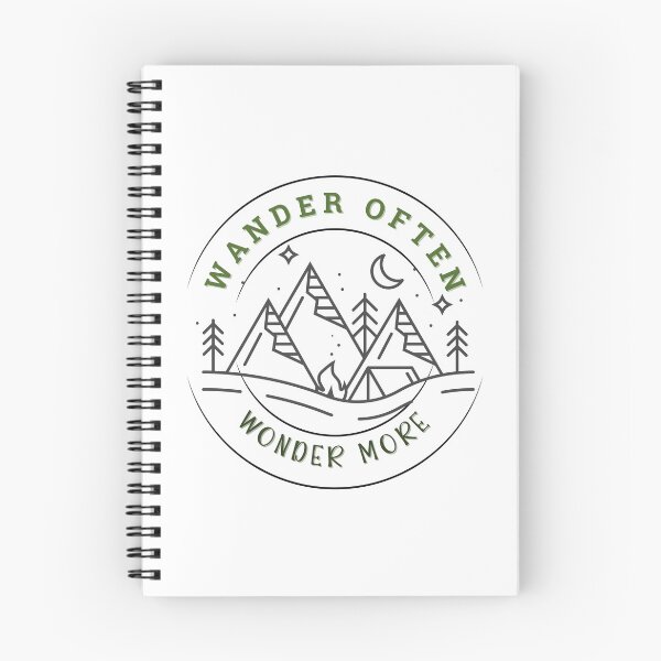 Item preview, Wander Often Wonder More Minimalist T-Shirt | Hiking and Travel Quote Tee | Outdoor Nature Lover Gift designed and sold by Chévere Nomad.