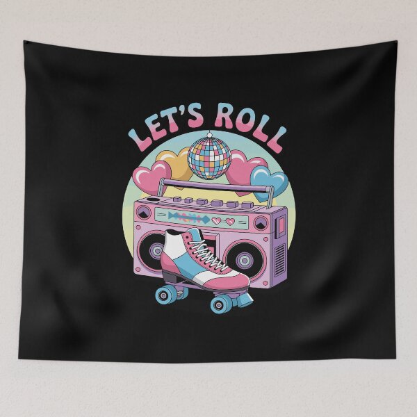 Item preview, Funny 80's Roller Disco Boombox Skater Girl designed and sold by Betsytiptoe.