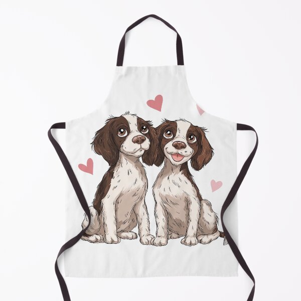 Item preview, Springer Spaniel Puppy Pair – Cute Dog Illustration designed and sold by newnomads-art.