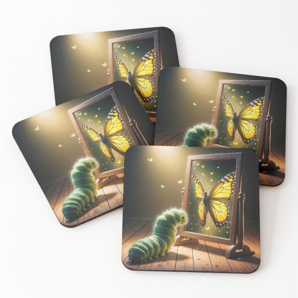 Item preview, Caterpillar Staring At a Monarch Butterfly In a Mirror designed and sold by Maria Dryfhout.