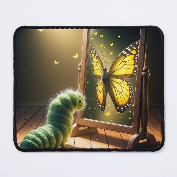Item preview, Caterpillar Staring At a Monarch Butterfly In a Mirror designed and sold by Maria Dryfhout.
