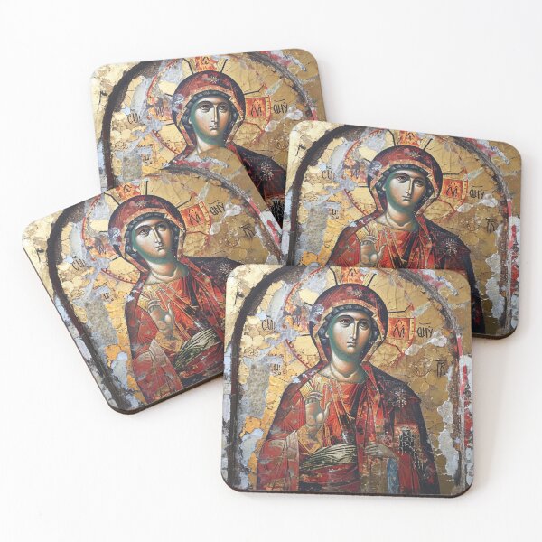 Item preview, Byzantine Icon Art – Madonna & Gold Mosaic Fragment designed and sold by Myra365Art.