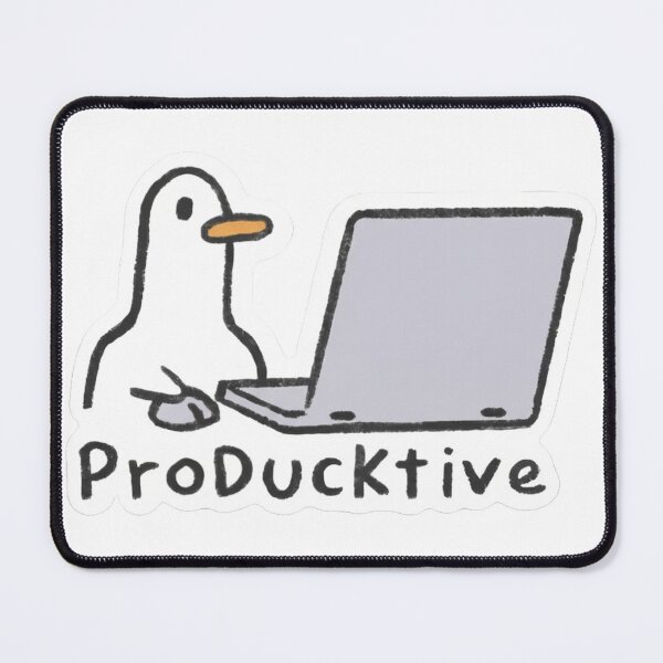 Item preview, ProDucktive Duck Sticker - Funny Pun Productivity Work From Home designed and sold by JossDesign15.