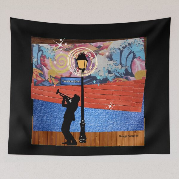Item preview, Orange Collage of Bourbon Street Musician  2 designed and sold by artbyomega.