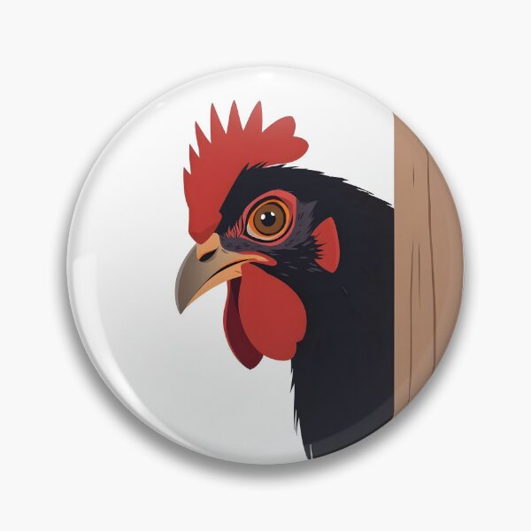 Item preview, Black Rooster Peekaboo – Bold Rooster Peeking Illustration designed and sold by EmeraldeaArt.