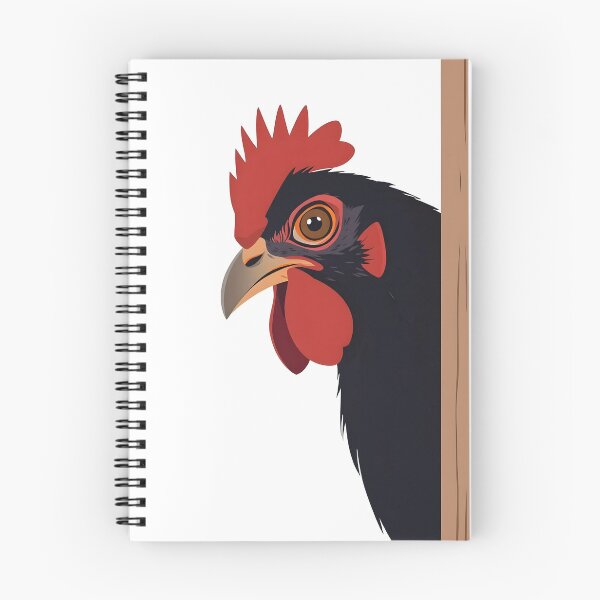 Item preview, Black Rooster Peekaboo – Bold Rooster Peeking Illustration designed and sold by EmeraldeaArt.
