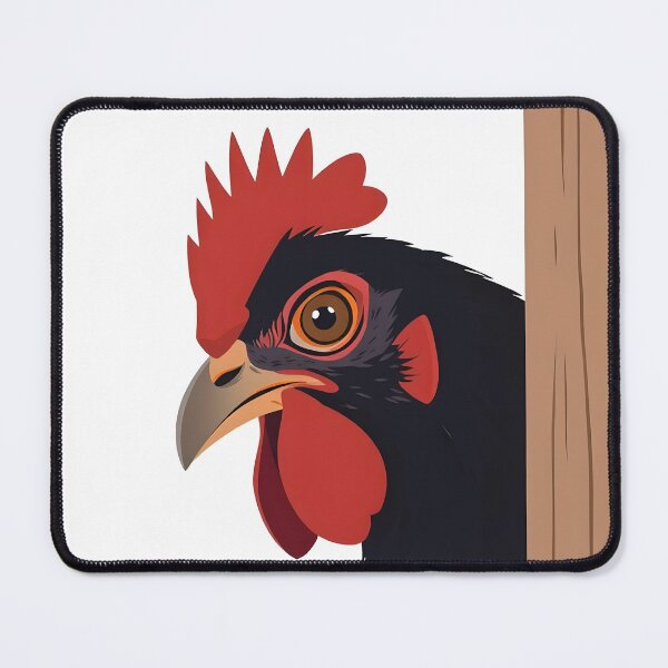 Item preview, Black Rooster Peekaboo – Bold Rooster Peeking Illustration designed and sold by EmeraldeaArt.