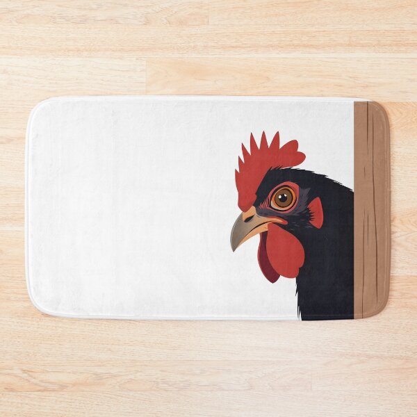 Item preview, Black Rooster Peekaboo – Bold Rooster Peeking Illustration designed and sold by EmeraldeaArt.