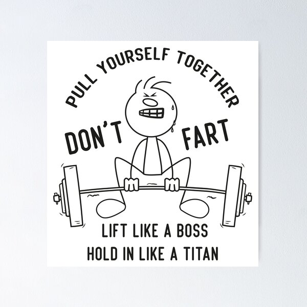 Item preview, Don't Fart – Funny Stickman Gym Humor | Dumbbell Squats & Weightlifting Joke designed and sold by Youssef-SDY.