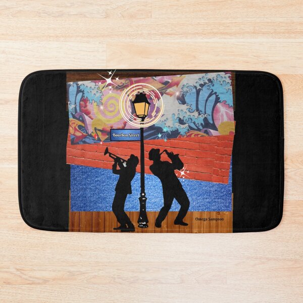 Item preview, Orange Collage of Bourbon Street Music Duo designed and sold by artbyomega.