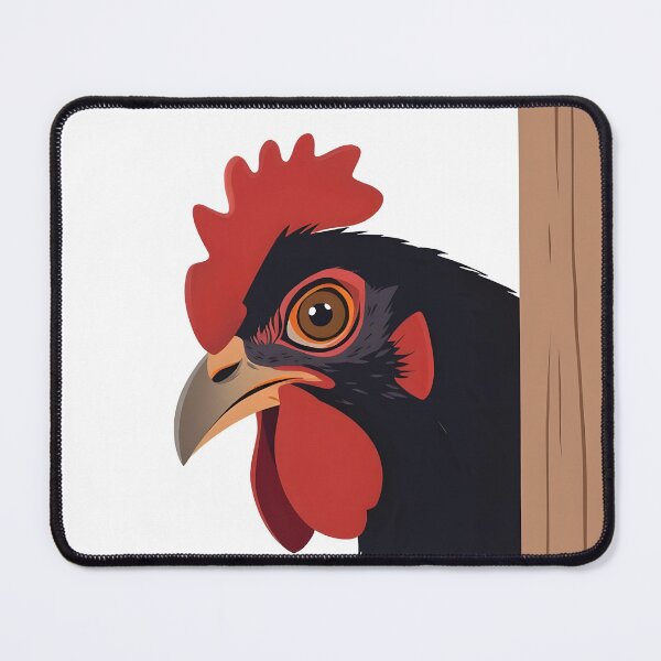 Item preview, Black Hen Peekaboo – Curious Chicken Illustration designed and sold by EmeraldeaArt.