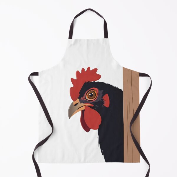 Item preview, Black Hen Peekaboo – Curious Chicken Illustration designed and sold by EmeraldeaArt.