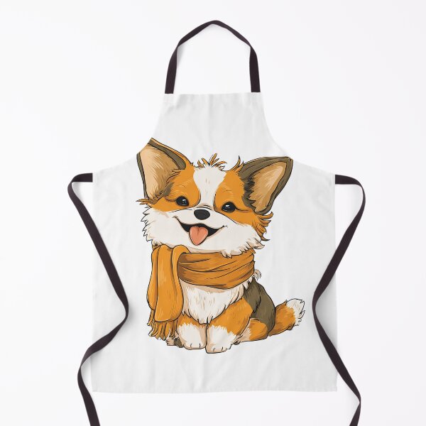Item preview, Cute Corgi Puppy in Cozy Scarf – Dog Art Design designed and sold by newnomads-art.