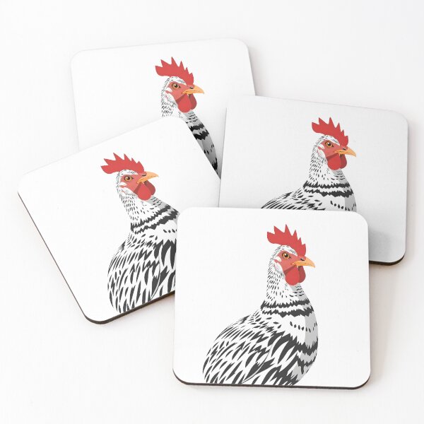 Item preview, Barred Rock Rooster – Curious Farm Friend designed and sold by EmeraldeaArt.