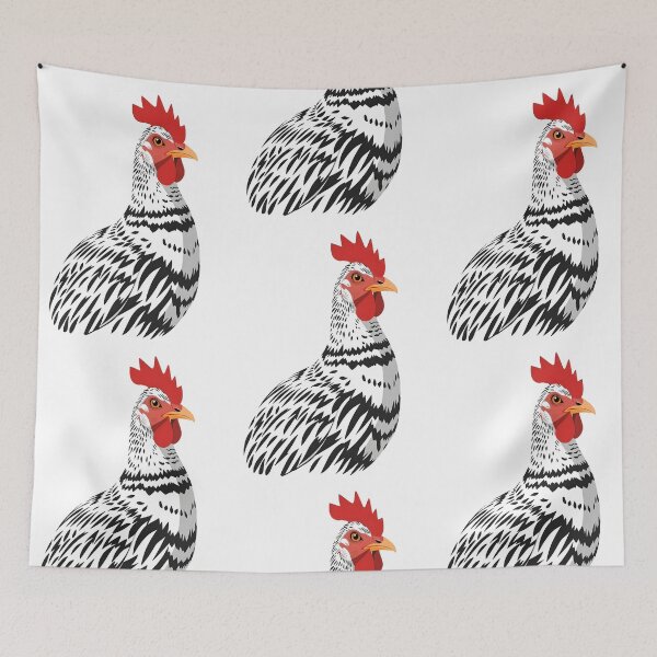 Item preview, Barred Rock Rooster – Curious Farm Friend designed and sold by EmeraldeaArt.