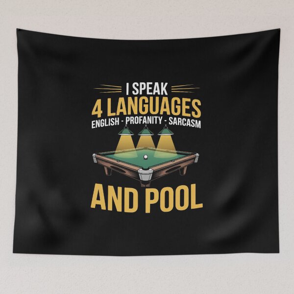 Item preview, I Speak 4 Language Billiards Pool Players 8 ball 9 ball designed and sold by sols.