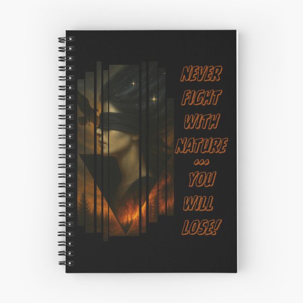 Item preview, Never Fight with Nature – Surreal Feminine Portrait and Wildfire Warning designed and sold by SmyrnaArtGalery.