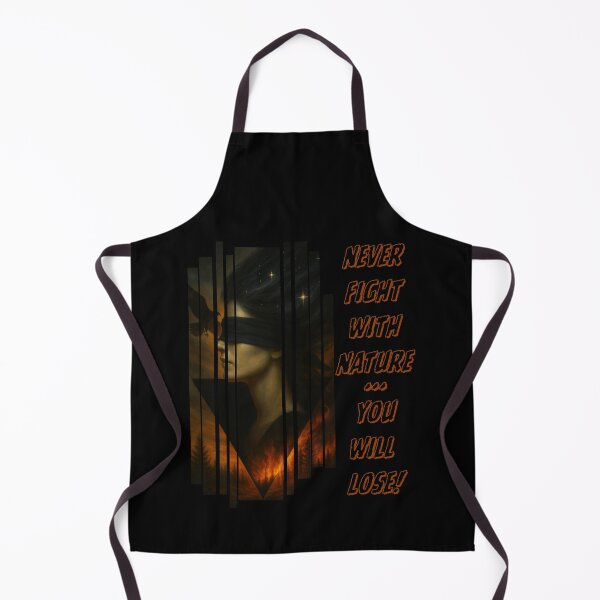 Item preview, Never Fight with Nature – Surreal Feminine Portrait and Wildfire Warning designed and sold by SmyrnaArtGalery.