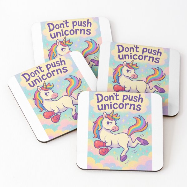 Item preview, Don’t Push Unicorns | Funny Sassy Boxing Unicorn Design designed and sold by Uglyandcute.