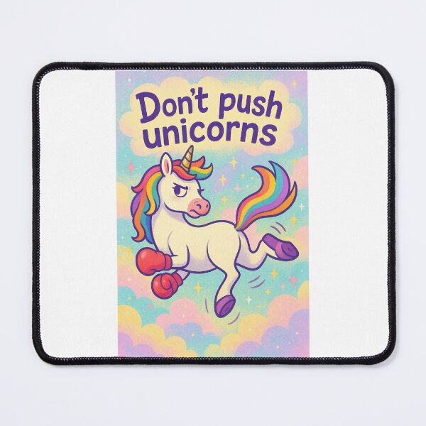 Item preview, Don’t Push Unicorns | Funny Sassy Boxing Unicorn Design designed and sold by Uglyandcute.