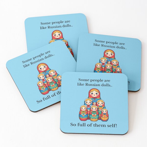 Item preview, So Full of Themselves – Funny Russian Doll Pun Design designed and sold by Vibe Check Central.