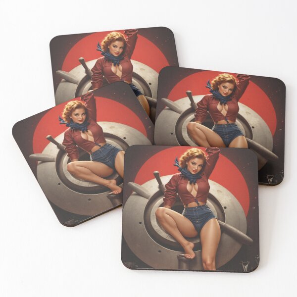 Item preview, Hangar Honey – Pinup Plane Mechanic with Altitude designed and sold by Lightning-Lace.