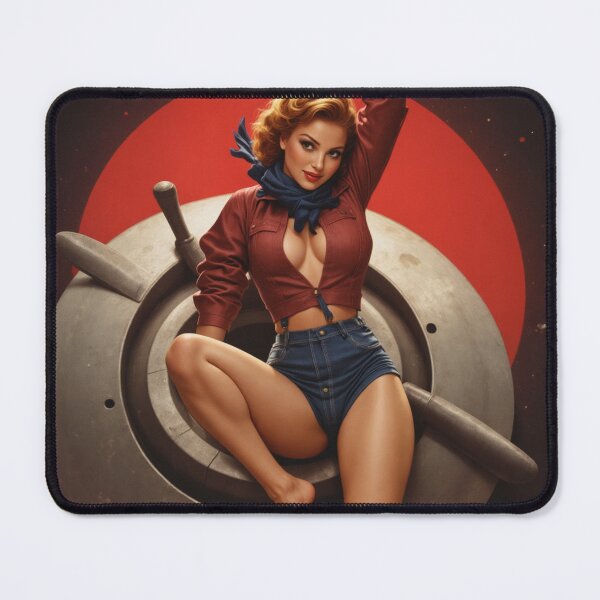 Item preview, Hangar Honey – Pinup Plane Mechanic with Altitude designed and sold by Lightning-Lace.