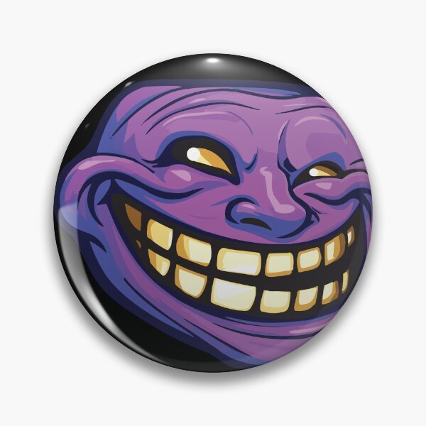 Item preview, Purple troll head with sinister grin and yellow teeth designed and sold by mirrorimages.