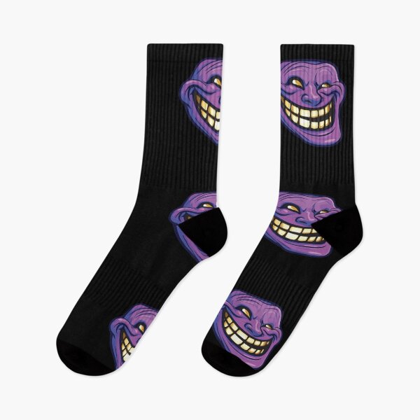 Item preview, Purple troll head with sinister grin and yellow teeth designed and sold by mirrorimages.