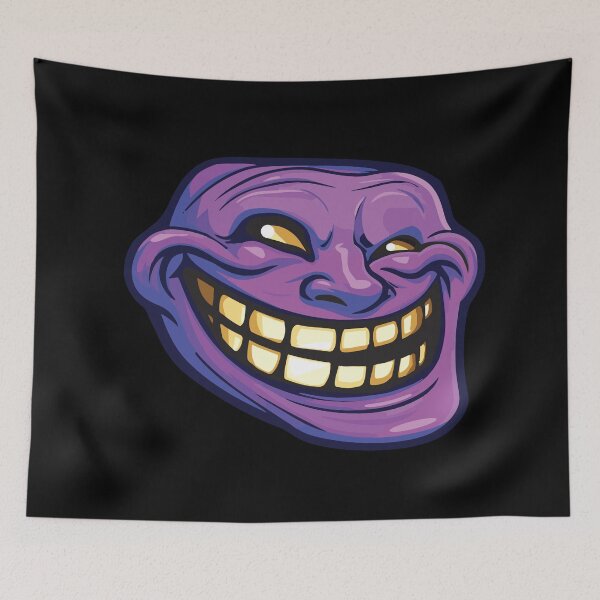 Item preview, Purple troll head with sinister grin and yellow teeth designed and sold by mirrorimages.