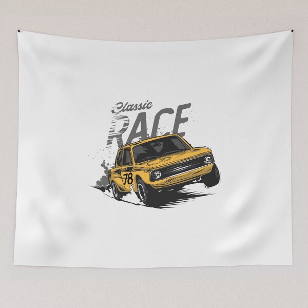 Item preview, Vintage Yellow Classic Car designed and sold by Joncasmiart.