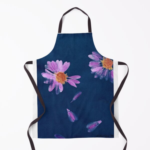 Item preview, Cyanotype Gouache Painting – Purple Daisy Bloom & Falling Petals designed and sold by paulkerrigan.