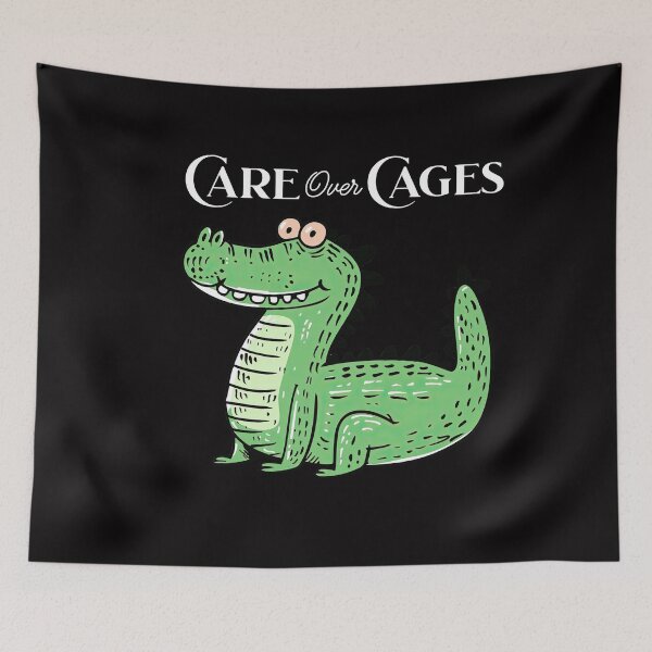 Aperçu de l'œuvre T-shirt « Compassion pacifique contre les alligators d'Alcatraz », « Protection des cages », cadeau pour les amoureux de la nature, sensibilisation aux alligators créée et vendue par Orens POD.