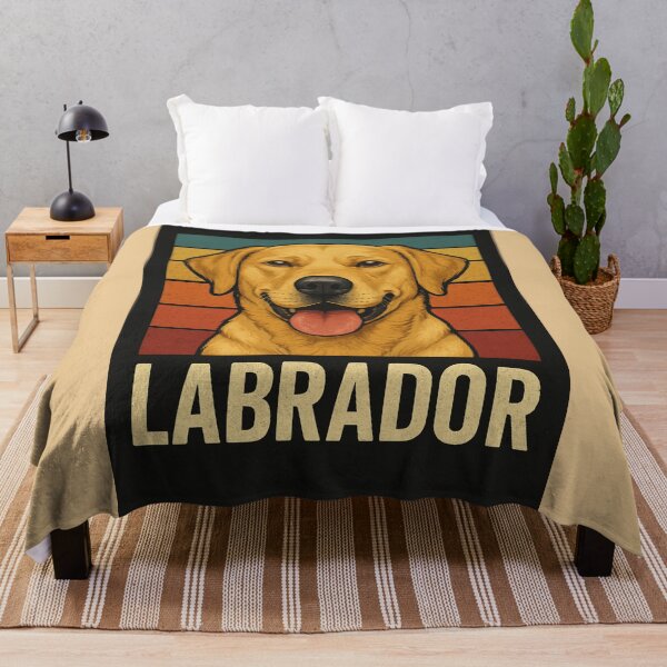 Item preview, Retrato retro de labrador con rayas llamativas designed and sold by Nature's Palette.