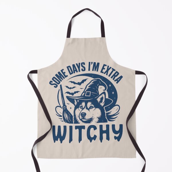 Item preview, Some Days I'm Extra Witchy – Husky Halloween designed and sold by Bossy Dogs Co..