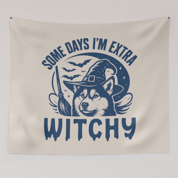 Item preview, Some Days I'm Extra Witchy – Husky Halloween  designed and sold by Bossy Dogs Co..
