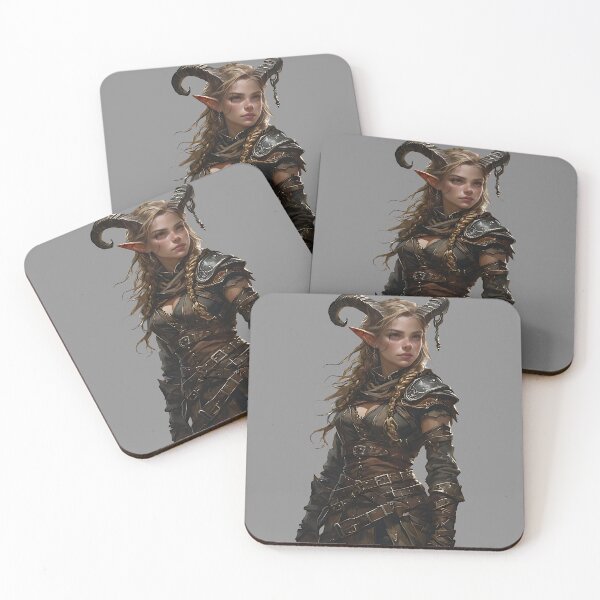 Item preview, Tiefling Sorceress | Fantasy Devil-Blooded D&D RPG Character Art designed and sold by Bejebajay.